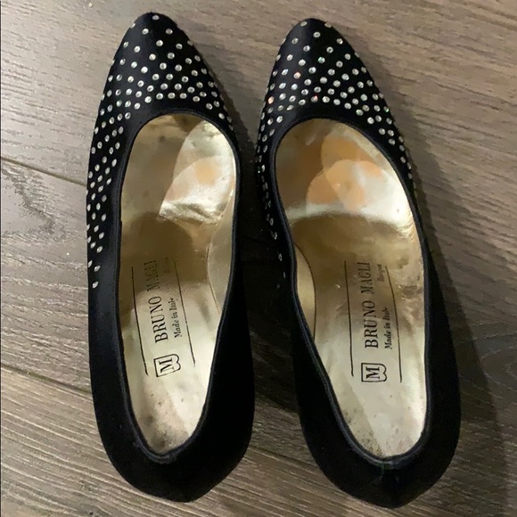 Bruno Magli Satin and Rhinestones Evening Pumps - Picture 7 of 10